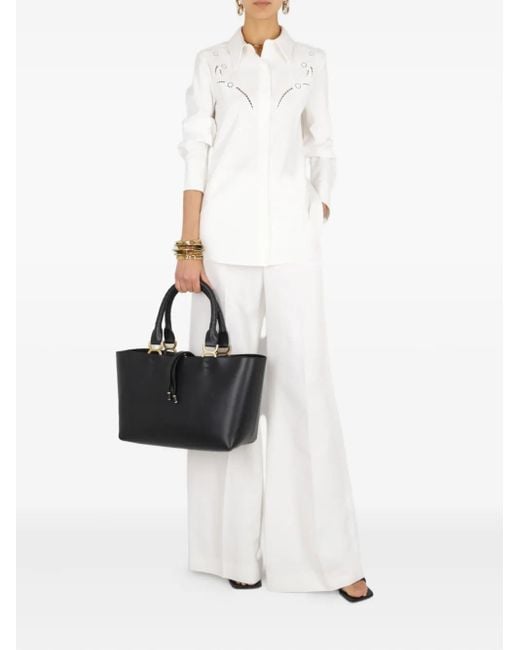 Chloé White Straight Leg Tailored Trousers
