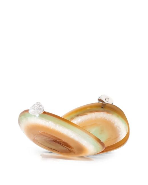 Benedetta Bruzziches Brown Ariel Crystal-Embellished Marbled Clutch Bag