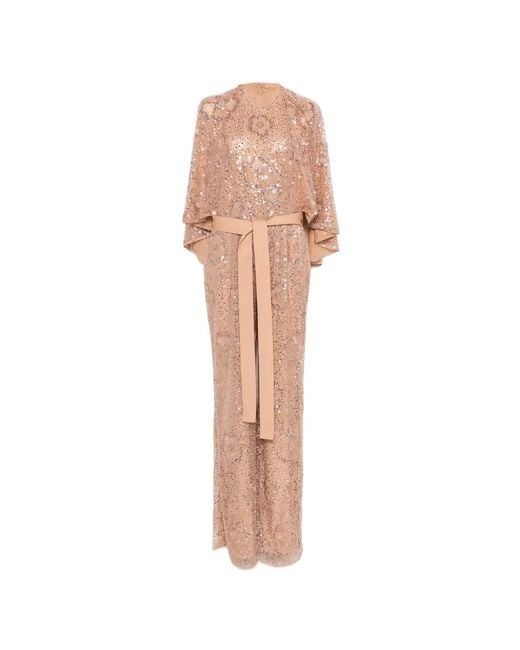 Elie Saab White Sequin Belted Jumpsuit
