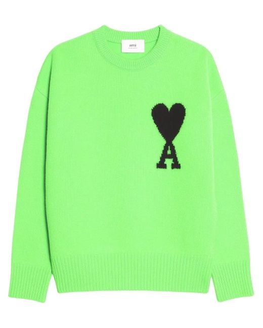 Pull En Laine À Logo Ami De Coeur AMI en coloris Green