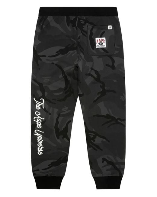 メンズ Aape By A Bathing Ape カモフラージュ トラックパンツ Black