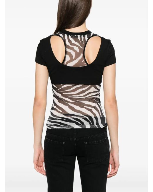 Versace Jeans Couture Black Crystal Zebra T-Shirt