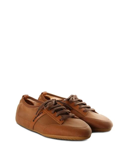 Givenchy Brown Lace-Up Panelled Trainers