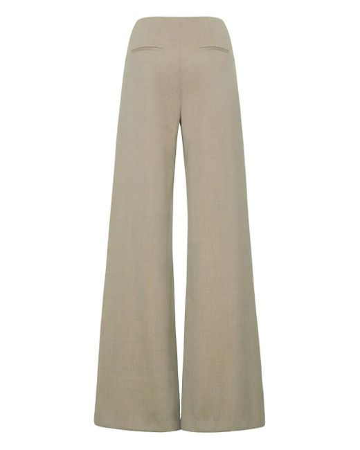 Adam Lippes Natural Flared Welt-Pockets Trousers