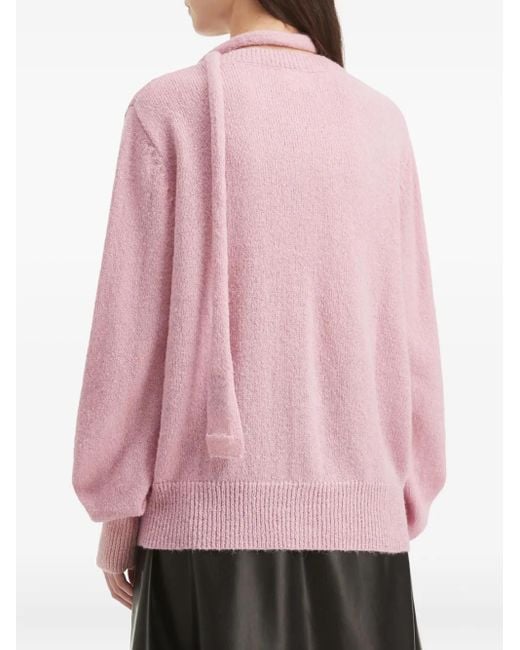 B+ AB Pink Tie-Neck V-Neck Cardigan