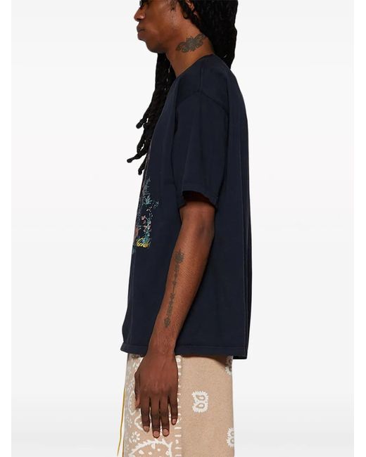 Rhude Black Santos Cotton T-shirt for men