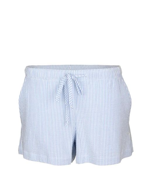 The Lady & The Sailor Blue Flutter Striped Seersucker Shorts