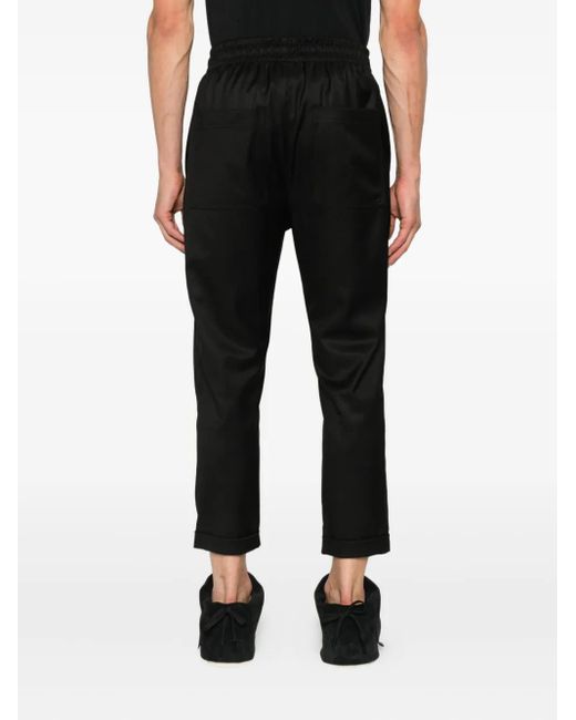 Hamza Black Drawstring Cuffed Trousers for men