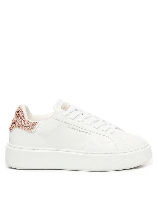 Crime London ビジュートリム プラットフォーム スニーカー White