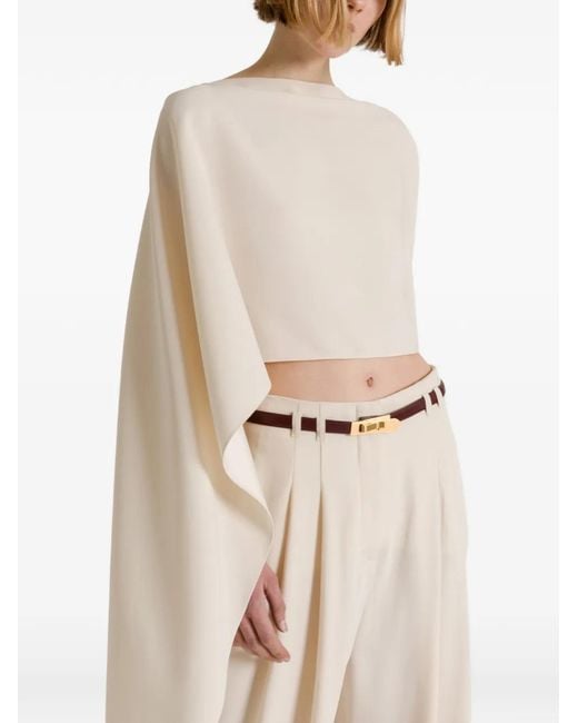 Alberta Ferretti White Pleated Trousers