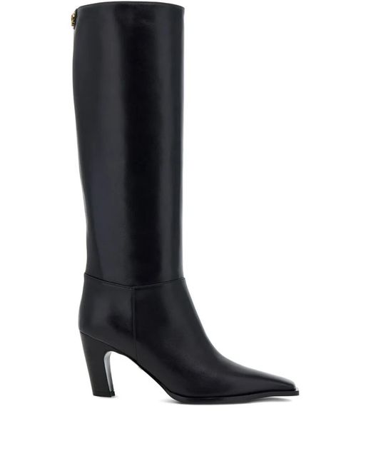 Roberto Cavalli Black Knee-High Leather Boots
