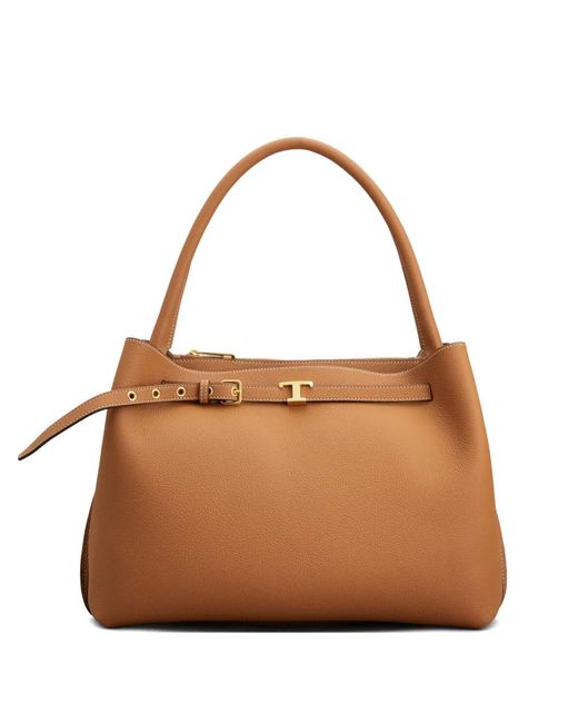 Tod's Brown Small T Timeless Tote Bag