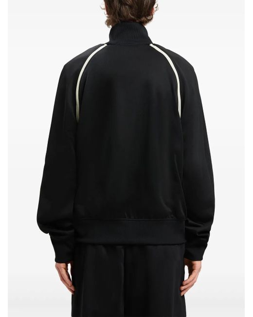 Palm Angels Black Contrast-Trim Track Jacket for men