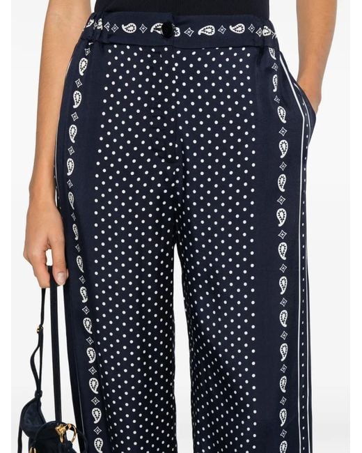 Maje Blue Printed Fluid Trousers