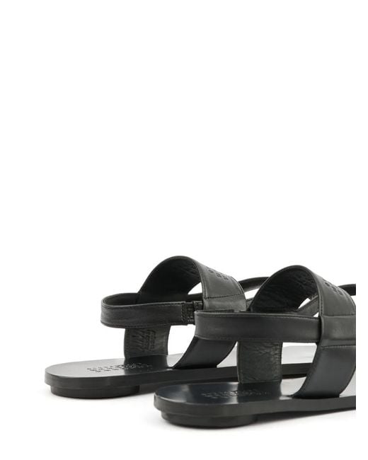MM6 by Maison Margiela White Logo-Debossed Leather Sandals