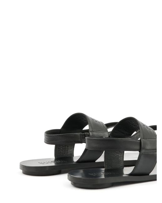 MM6 by Maison Martin Margiela Leren Sandalen Met Logo-Reliëf in het White