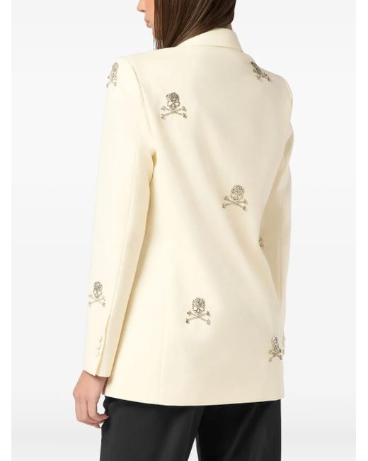 Philipp Plein Natural Skull Strass Blazer