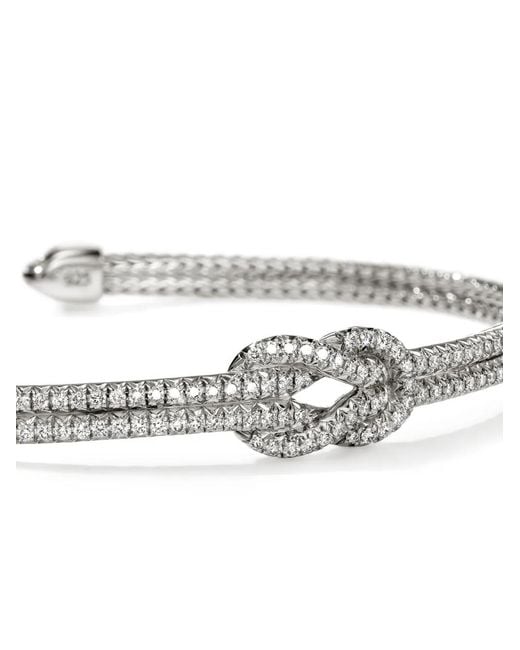 John Hardy White Sterling Love Knot Diamond Bracelet