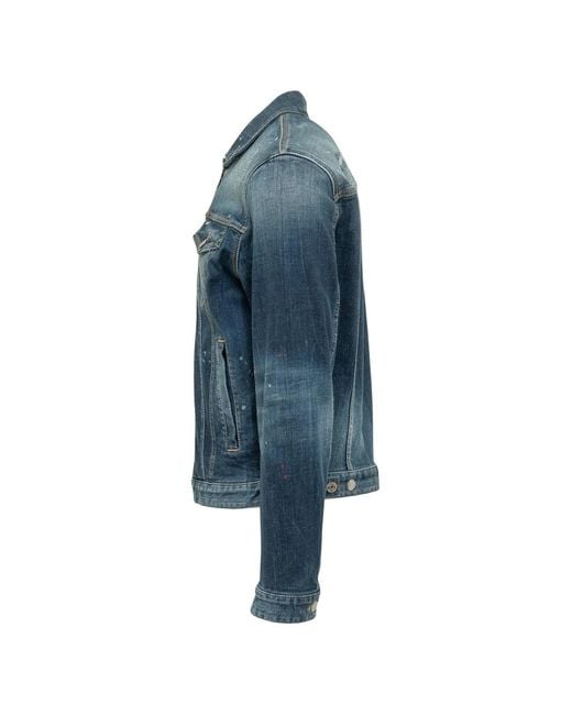 DSquared² Blue Buttoned Denim Jacket for men