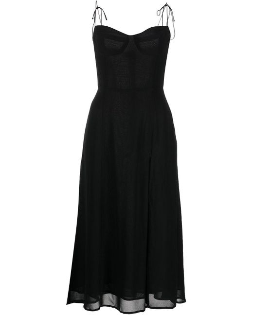 Reformation Juliette Midi Dress in Black | Lyst