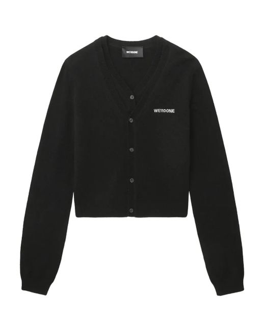 we11done Black Cardigan mit Stickerei