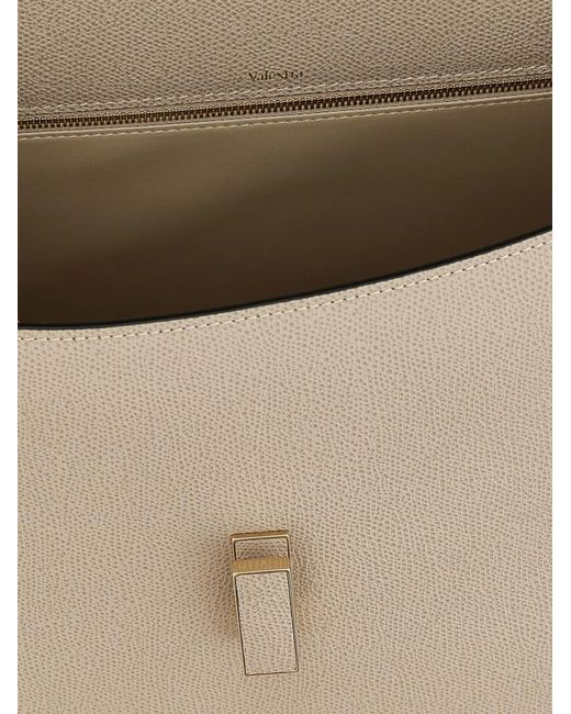 Valextra Natural Large Iside Flap Leather Tote Bag
