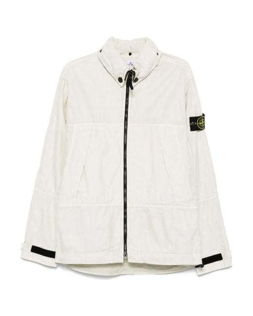 メンズ Stone Island リネンジャケット White