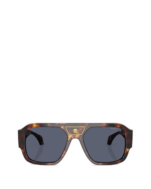 Versace Blue Logo-Detail Sunglasses for men