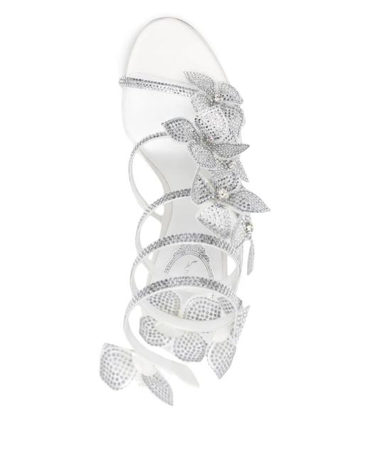 Rene Caovilla White 105Mm Floriane Sandals
