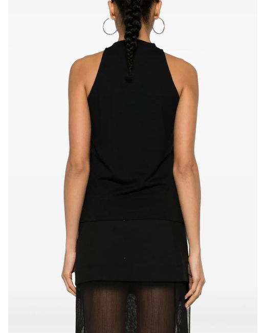 Top sin mangas con detalles fruncidos Coperni de color Black