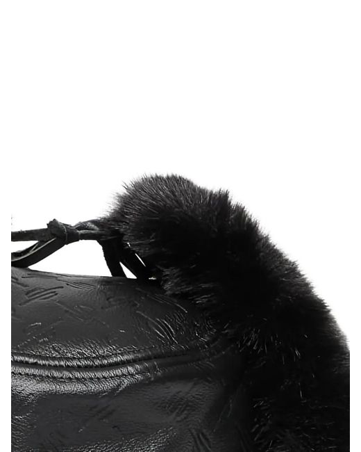 Daily Paper Black Monogram-Logo Chapka Hat