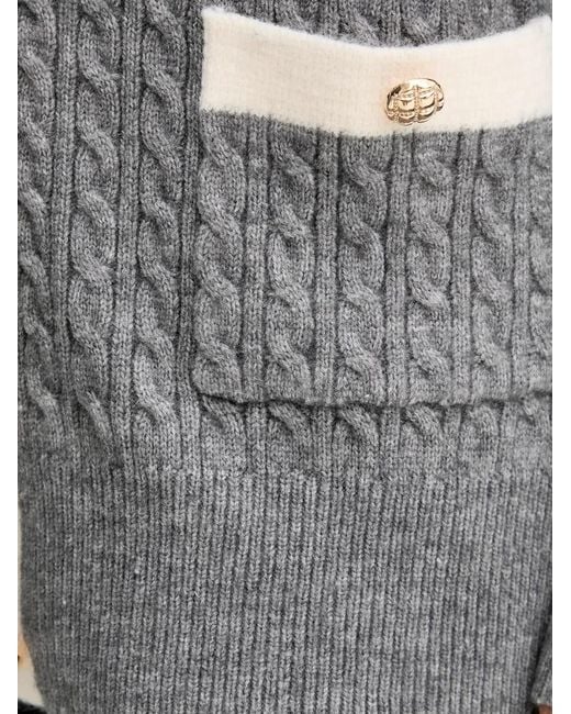 Fracomina Gray V-Neck Button Cardigan