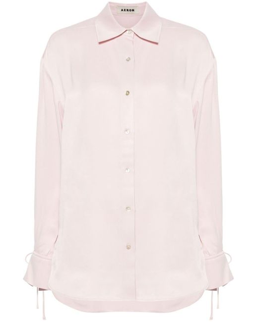 Aeron Pink Fallow Satin-weave Shirt