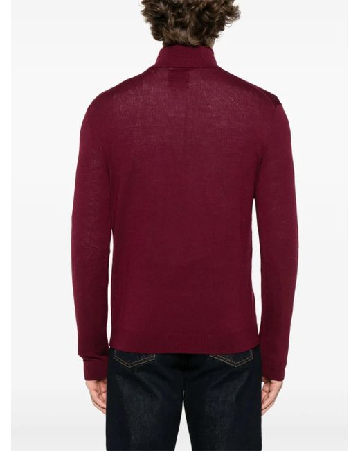 Gant Red Fine-Knit Merino Sweater for men