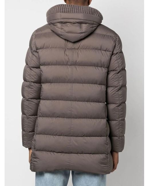 Herno Gray Padded Hooded Down Coat for men
