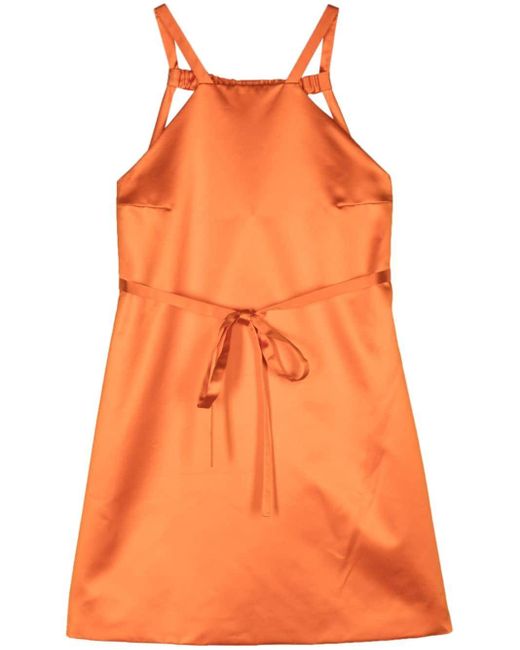 Patou Orange Satin Mini Dress