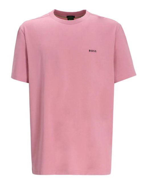 メンズ Boss ロゴ Tシャツ Pink
