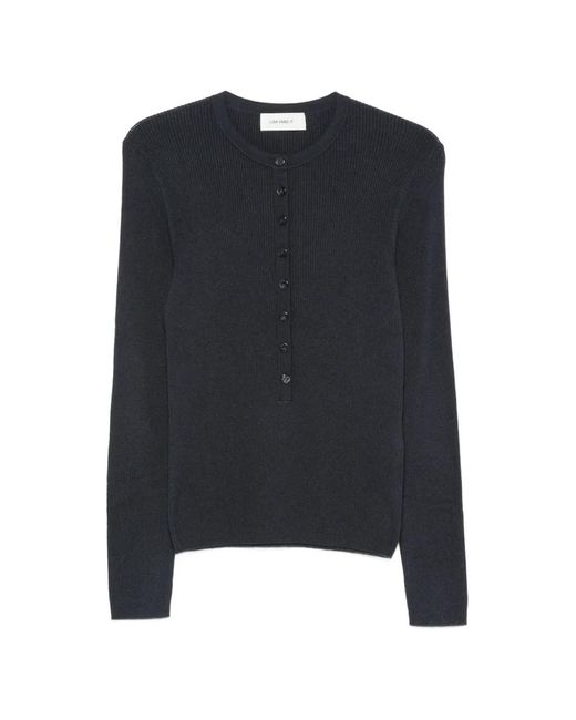 Lisa Yang Blue Airi Half-Button Sweater