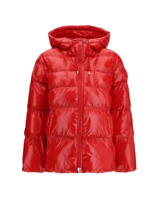 Pinko Red Eleodoro Quilted Hooded Jacket