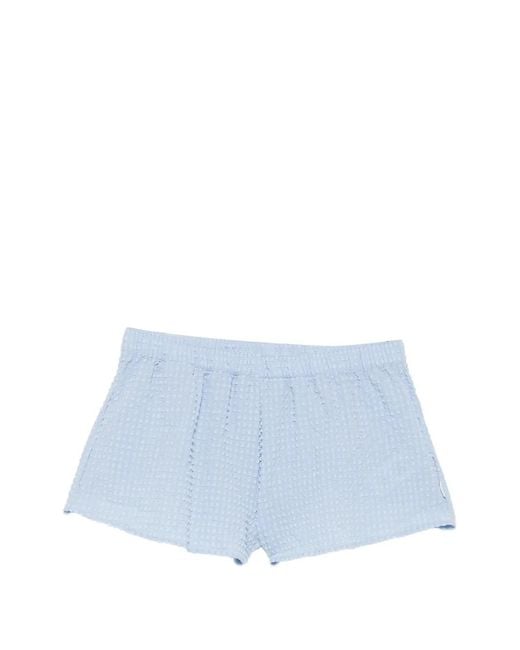 Hunza G Blue Elasticated-Waistband Shorts
