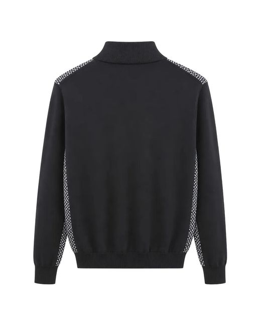 Tombolini Blue Herringbone-Pattern Zip-Up Cardigan for men