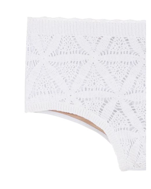 Amir Slama White Crochet Detail Swim Briefs for men