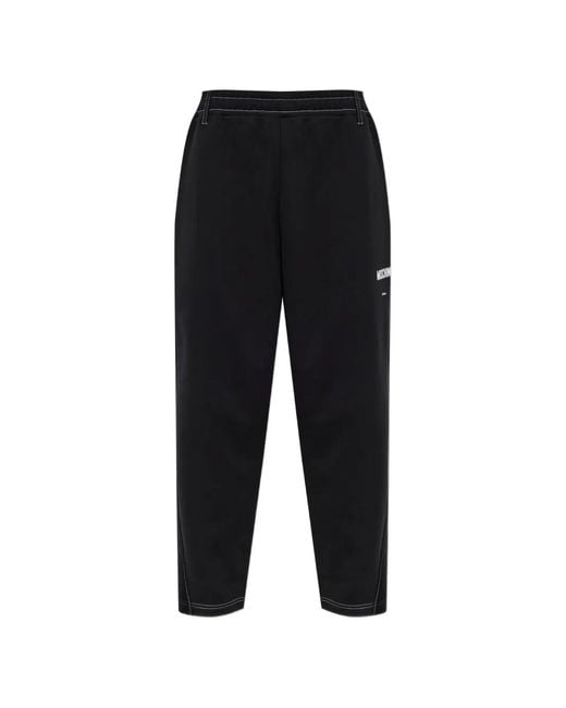 Moschino Black Contrast-Stitch Track Pants for men
