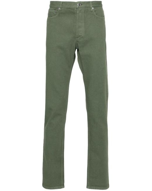 A.P.C. Green Mid-rise Tapered Jeans for men