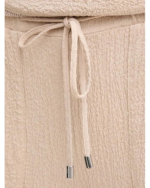 Joseph Ribkoff Natural Crinkled Drawstring Palazzo Pants