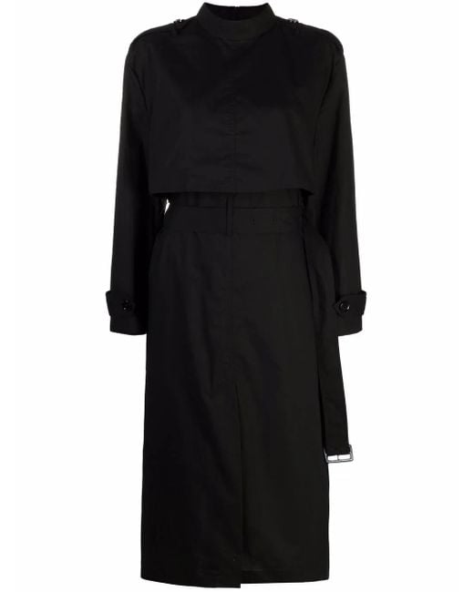MM6 by Maison Margiela Black Trench Cotton Midi Dress