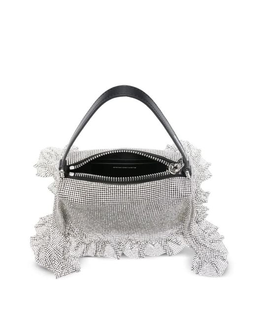 Alexander Wang Gray Divina Pochette Crystal Mesh