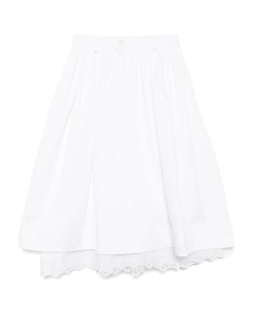 Falda midi de algodón Dice Kayek de color White