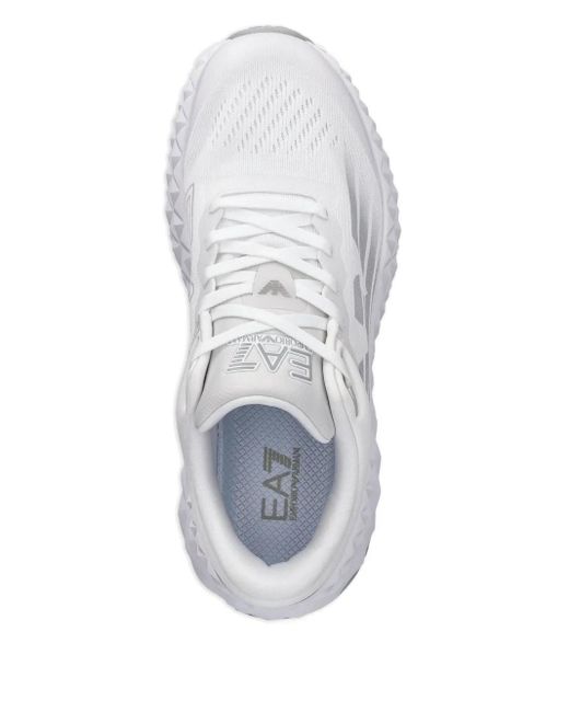 EA7 White Logo-Detail Sneakers