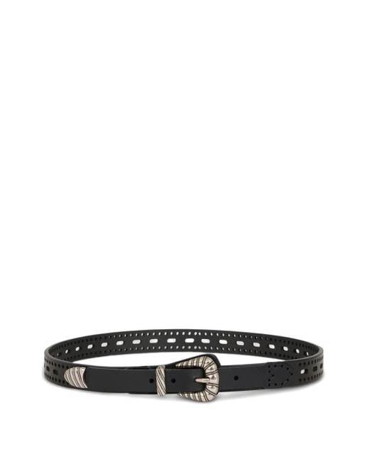 Etro White Openwork Leather Belt